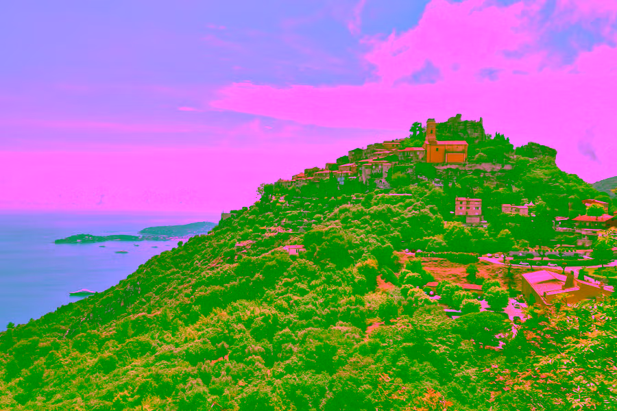 Eze medieval village church with bay view — shore excursion from Villefranche