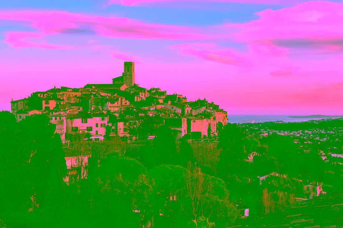 Saint-Paul-de-Vence village with valley and sea view — shore excursion from Cannes Antibes Saint-Paul